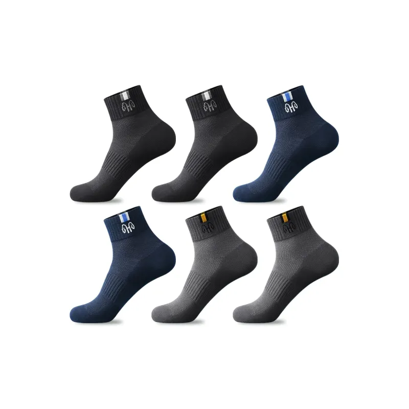 H YXIANG Mid Calf Socks Men's 6 Pack-9