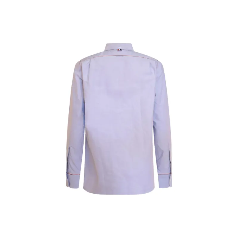 THOM BROWNE RWB Trim Curved Hem Shirt-1