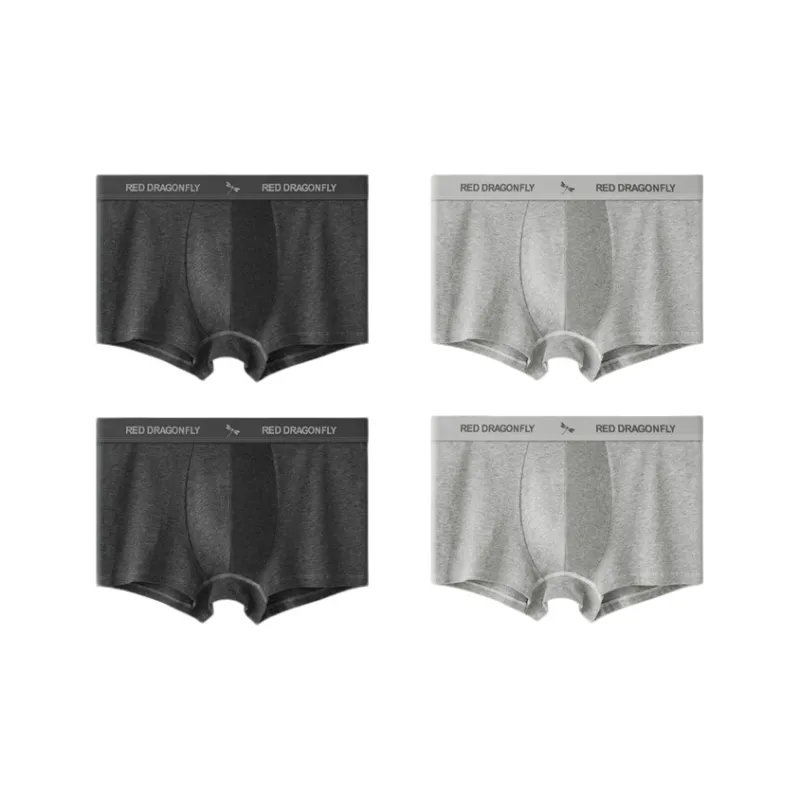 RED DRAGONFLY Cotton Panties Men's 4 Pack Gift Box Set-12