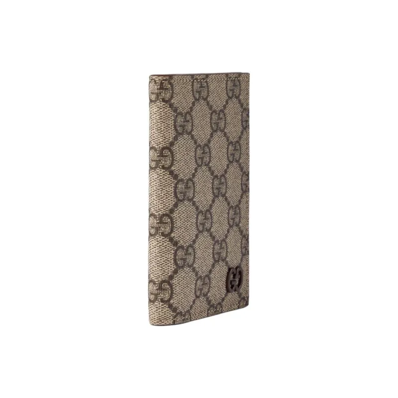 GUCCI Supreme Canvas Card Holder Men's Beige-1