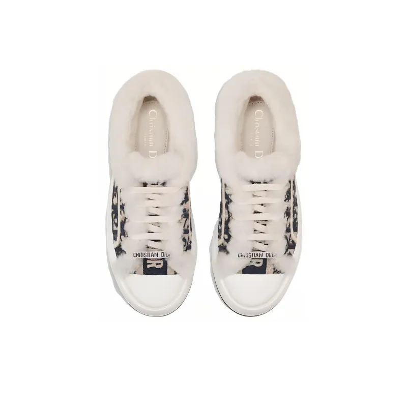 DIOR Walk'n'Dior Platform Shoes Low-Top Skateboard Shoes Women's White-2