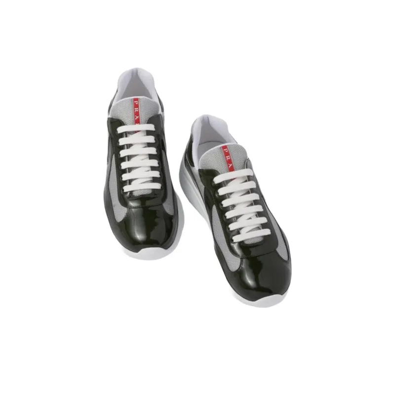 PRADA America's Cup Low-Top Casual Shoes Men's Silver Green-4