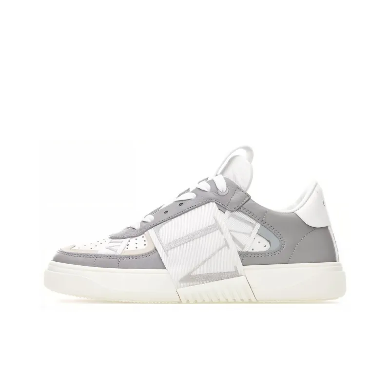 Valentino Low Top Stylish Skateboarding Shoes Women's White Gray-0