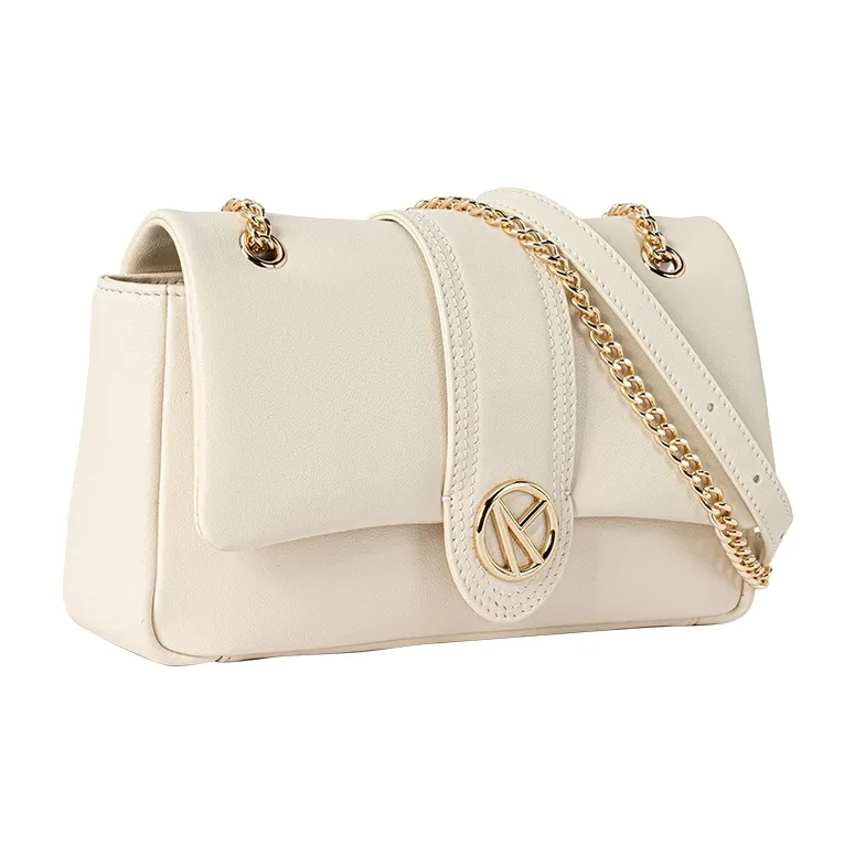 VANESSA HOGAN Vh Classic Series Cow Leather Small Square Bag Shoulder Bag Regular Women's Ecru/Black-1