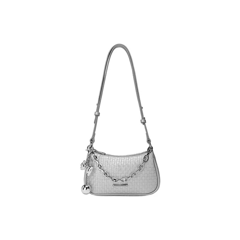 MEXICAN Polyurethane Leather Shoulder Bag, Crossbody Bag, Handbag, Shoulder Bag Trumpets Women's Light Blue/Silver-6