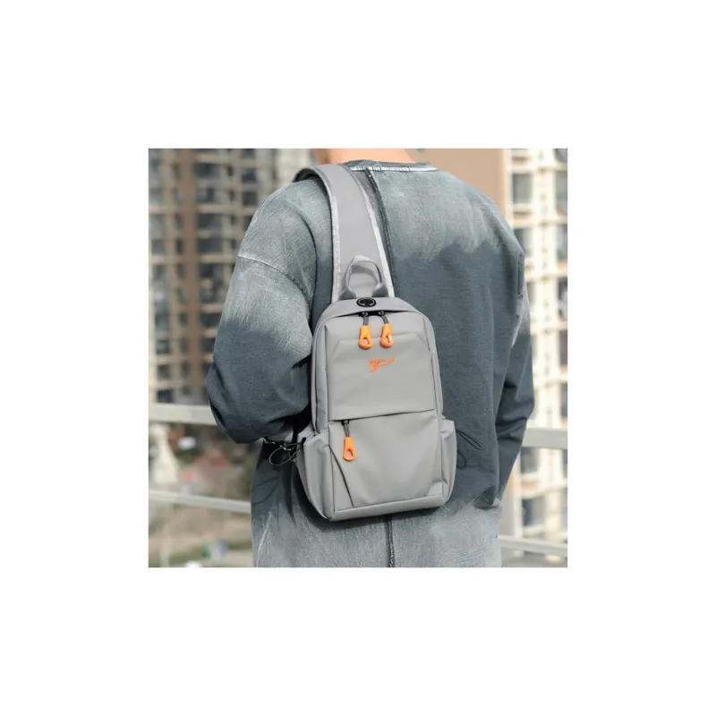 Dusen Kangaroo Oxford Shoulder Bag, Sling Bag Regular Men's Gray/Army Green/Black-1