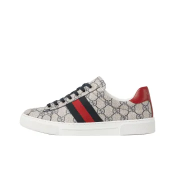GUCCI ACE Low Top Skateboard Shoes Women's Beige