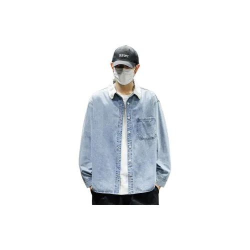 Tonlion Denim Jacket Men's Light Blue