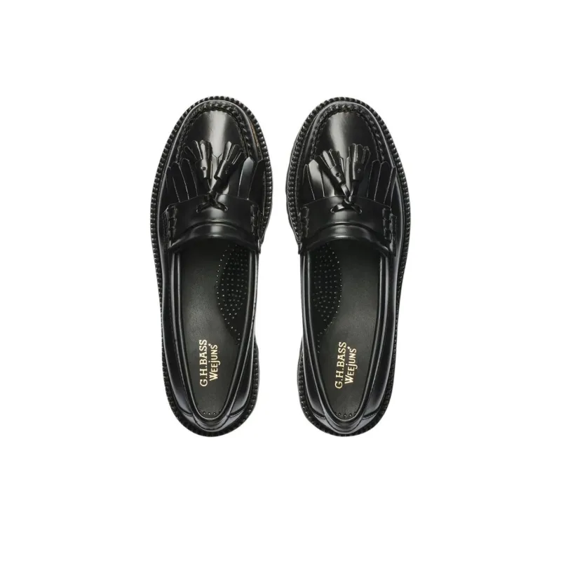 G.H. Bass & Co. Esther Kiltie Super Lug Loafers 3.5cm Women's Black-3