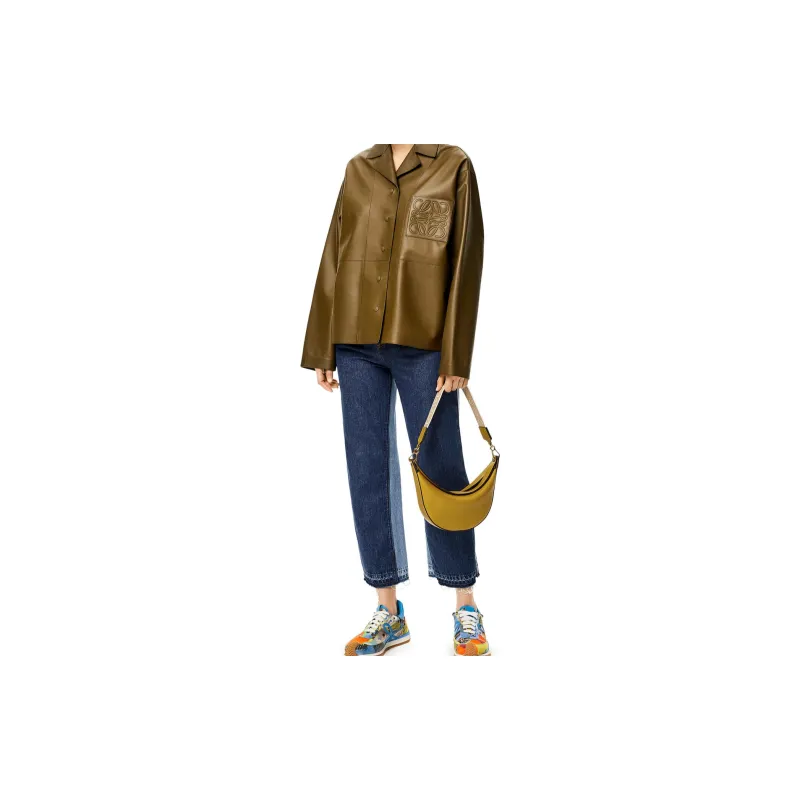 LOEWE Satin Calfskin Shoulder Bag Hobo Bag Portable Crossbody Bag Shoulder Bag Women's Yellow-5