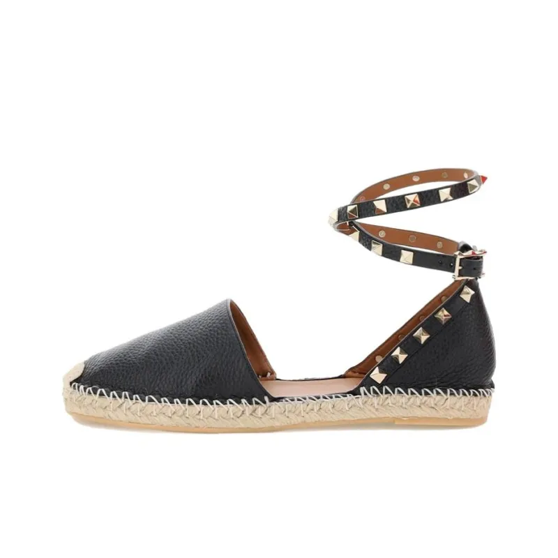 Valentino Rockstud Espadrilles Women's Black-0