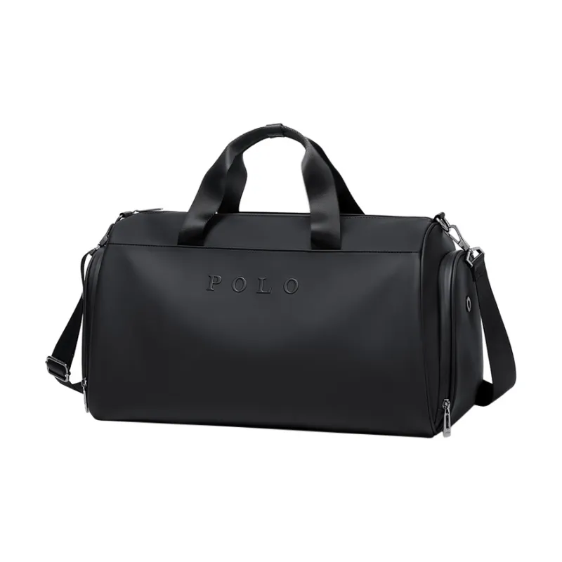 POLO Synthetic Leather Men's Travel Bag, Large Size 31L Men's Black-0