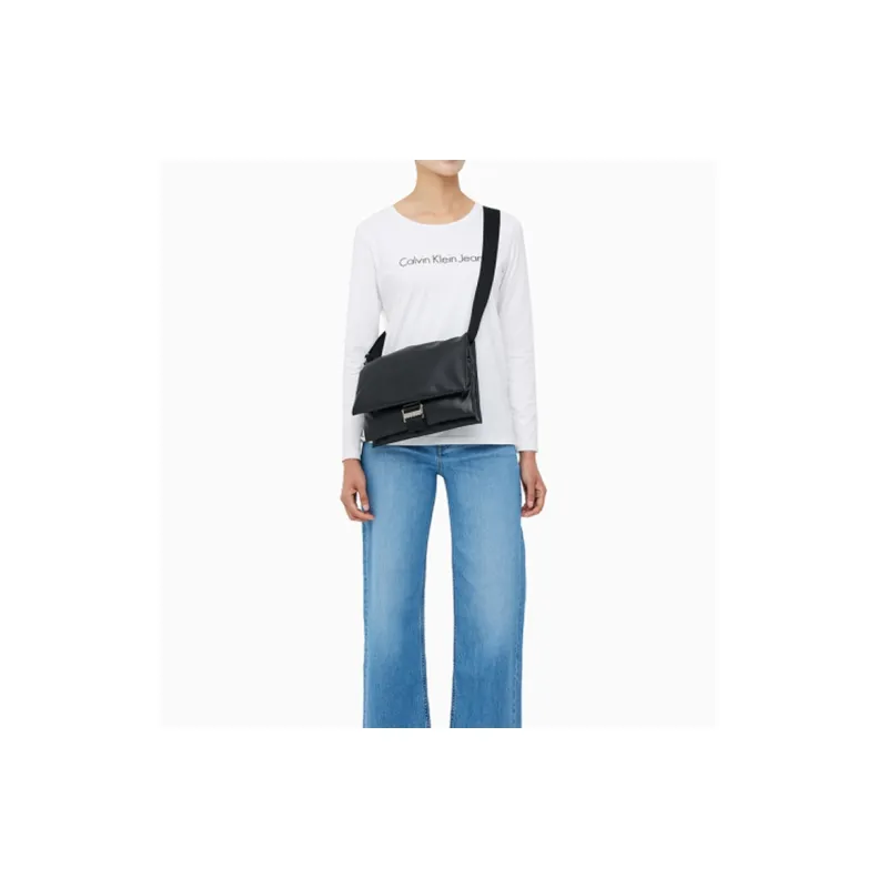CK/Calvin Klein Synthetic Material Messenger Bag Shoulder Bag Crossbody Bag Women's Space Black-4