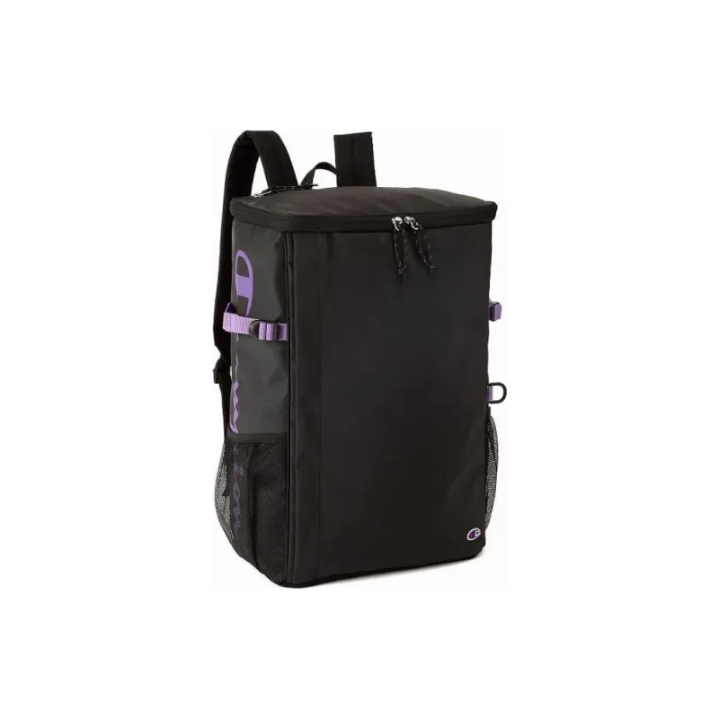 Champion Recycled Polyester Patchwork Canvas Backpack Unisex Black Purple-1