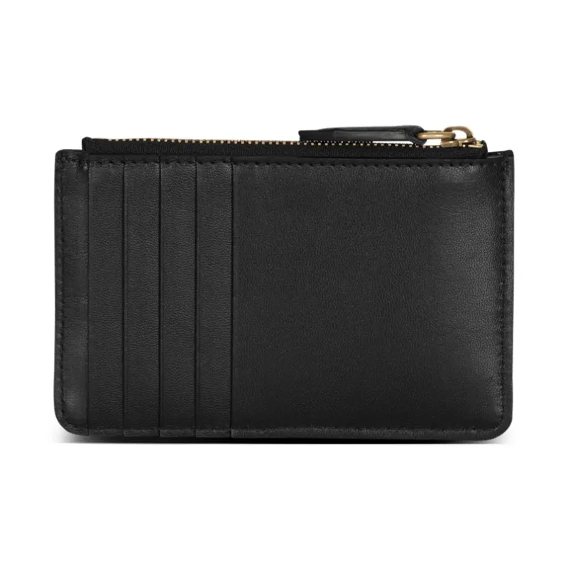 BALMAIN 1945 Lambskin Card Holder Women's Black-1