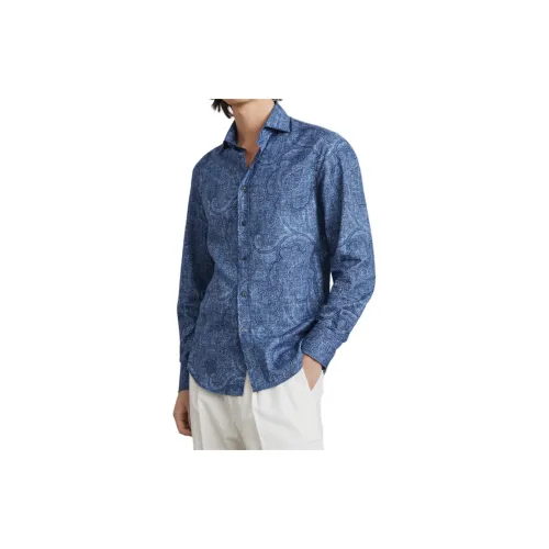 Brunello Cucinelli Shirts Men Blue