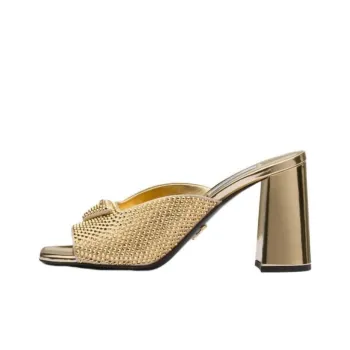 PRADA Slide Slippers Women's Gold