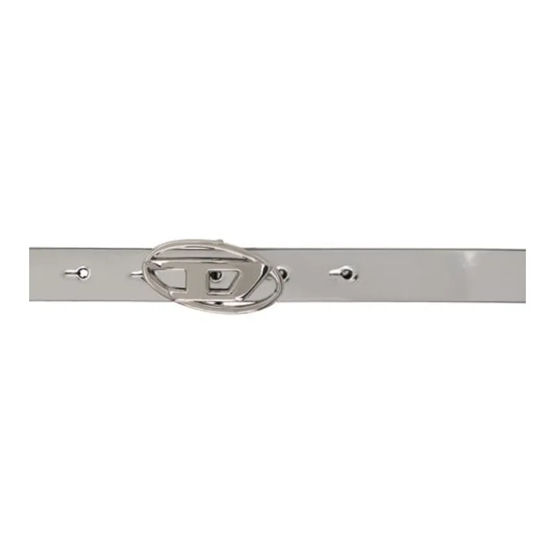 DIESEL Solid Color Design Pin Buckle Polyester Leather Belts Women's Silver 2cm-2