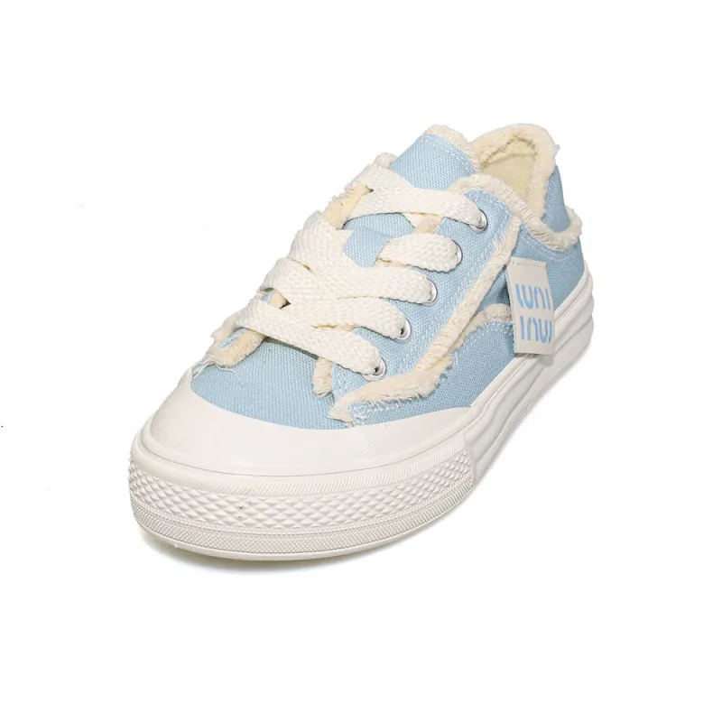 B10CROWN Durable Breathable Low Top Canvas Shoes Women's Blue-2