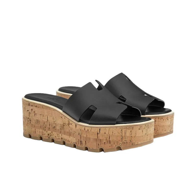 HERMES Eze 30 Sandal Noir-2