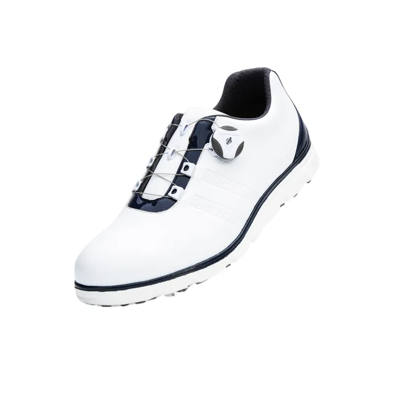 PGM Anti-Slip And Wear-Resistant Breathable Low-Top Golf Shoes Men's White Gray-17