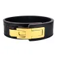 Black Gold-Tone Lock[Pure Cow Leather Thickened 11cm]