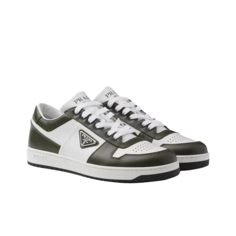 PRADA Downtown Colour-block Leather Sneakers-2