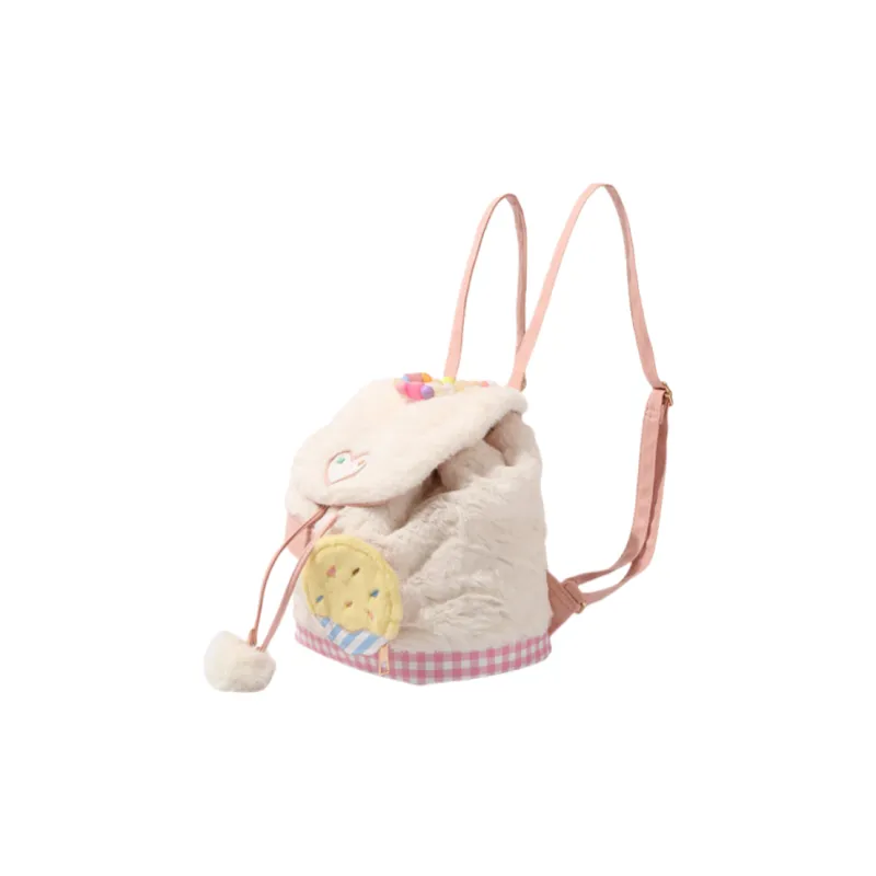Worm's Home Plush Backpack Regular Women's White-3
