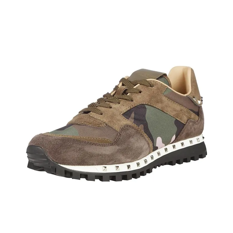 Valentino Cushioning Low Top Sports Casual Shoes Women's Brown Green-2