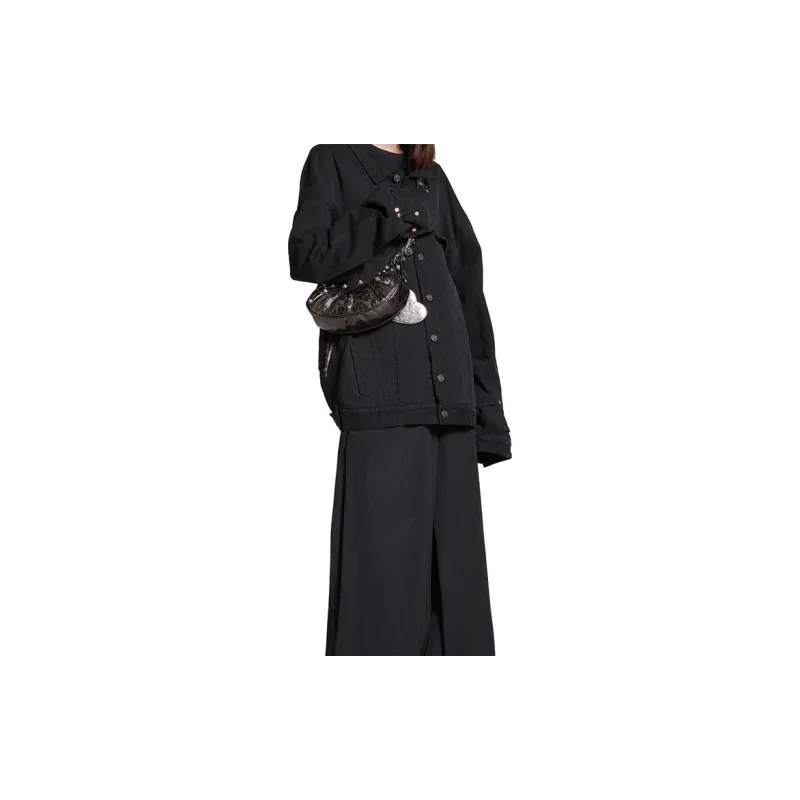 Balenciaga Le Cagole Sheepskin Handbag, Shoulder Bag Mini Women's Dark Gray-5