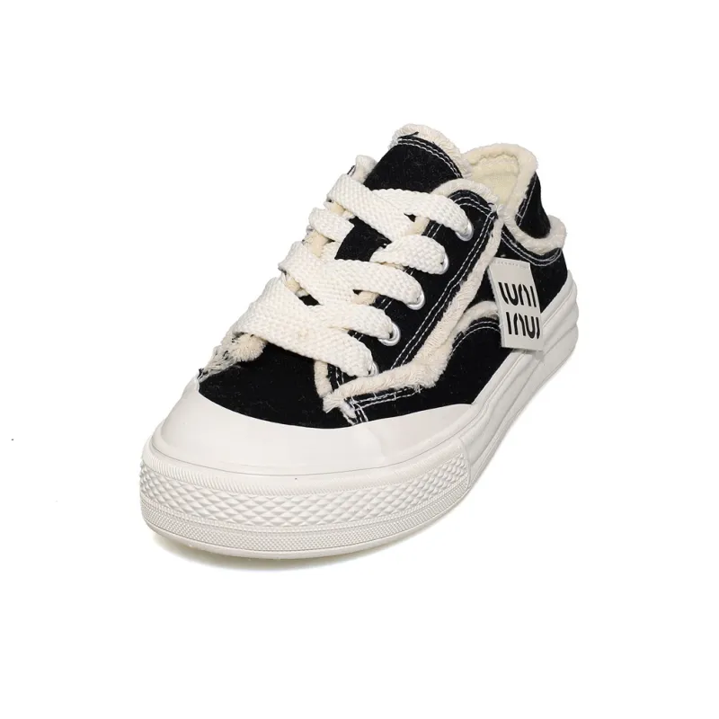 B10CROWN Slip Resistant Breathable Lightweight Low Top Canvas Shoes Women's Black-1