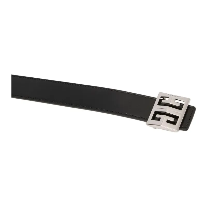 GIVENCHY Logo Sign Calfskin Leather Belts Women's Black-1