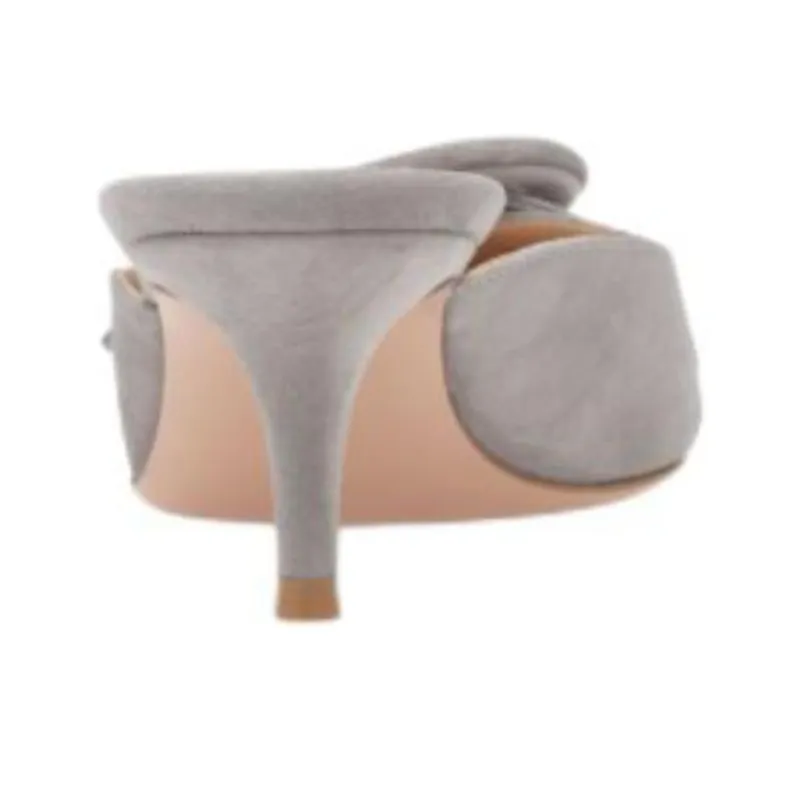GIANVITO ROSSI Portofino Closed Toe Slippers 5.5cm Women's Gray-4