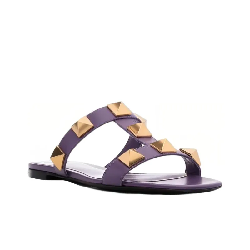 Valentino Slide Slippers Women's Purple-2