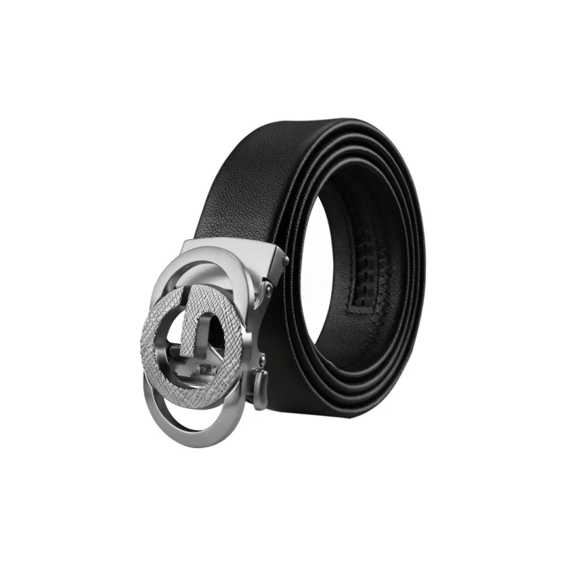 15 MINS Automatic Buckle Belt Suitable For Young Men Business Casual Authentic Leather Belts Men's 3.5cm Width-8