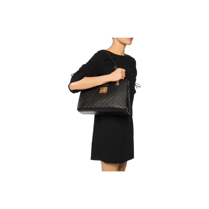 GUCCI Leather With Cotton Linen Blend Portable Crossbody Bag Shoulder Bag Women's Black-7