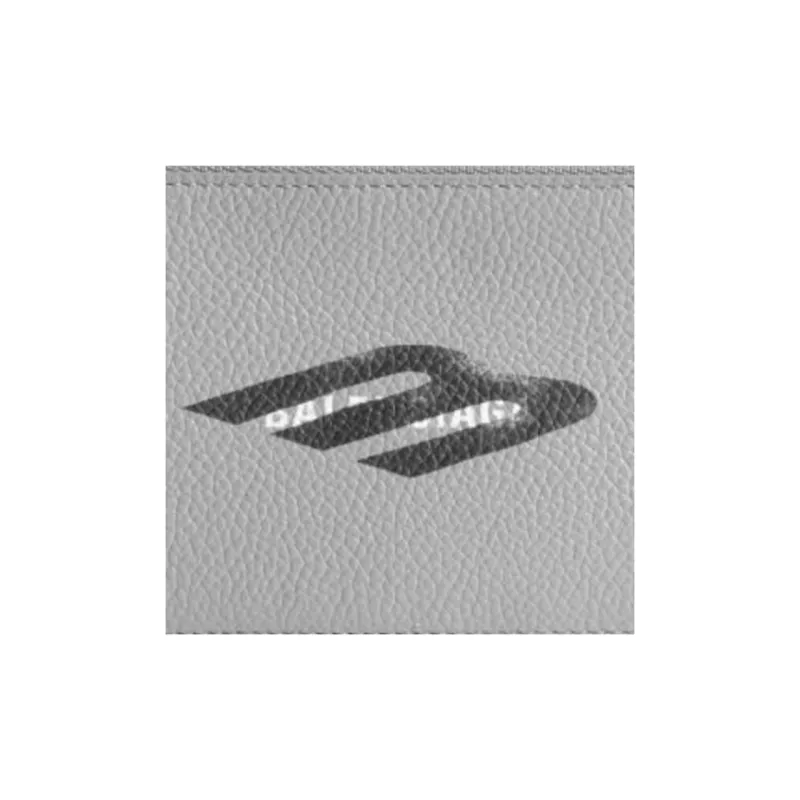 Balenciaga Cash Grained Calfskin Card Clip Card Holder Large Size Men's Gray-2