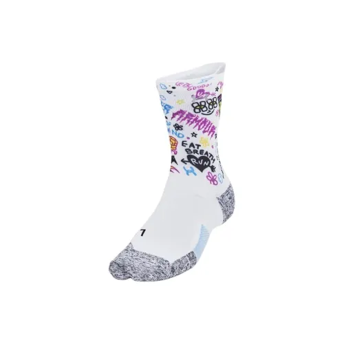 Under Armour UA ArmourDry™ Run Cushion Mid Calf Socks Unisex 1 Pack White