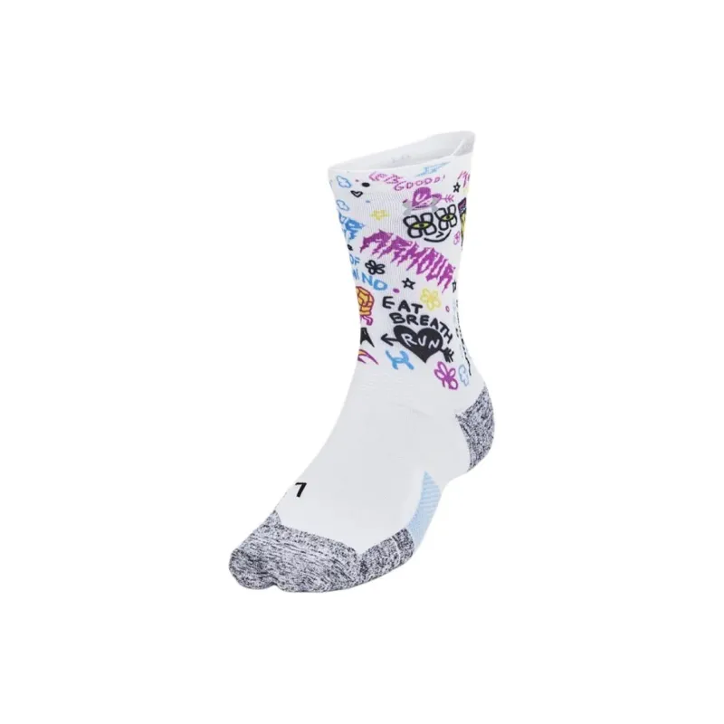Under Armour UA ArmourDry™ Run Cushion Mid Calf Socks Unisex 1 Pack White-0