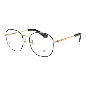 Burberry Irregular Shape Eyeglass Frames Men's Black Gold