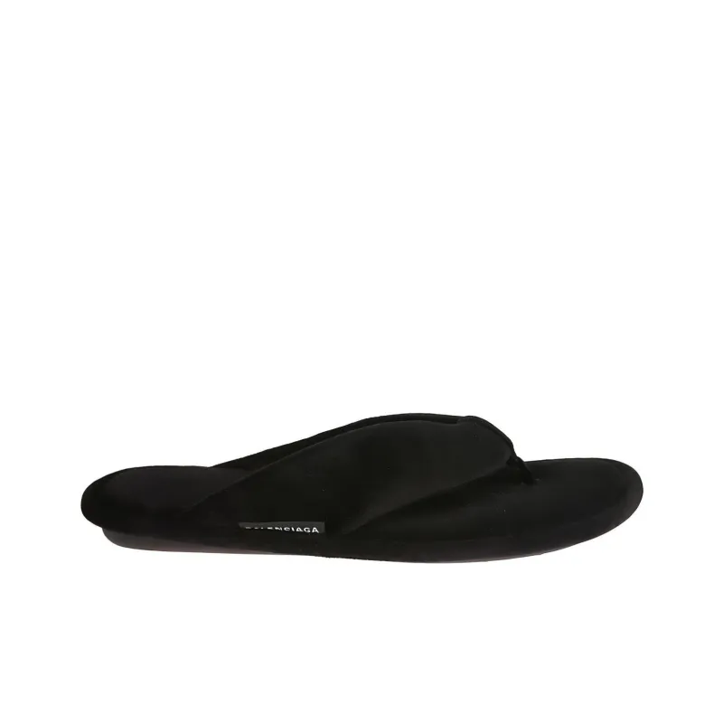Balenciaga Soft Thong Slides 'Black Velvet'-1