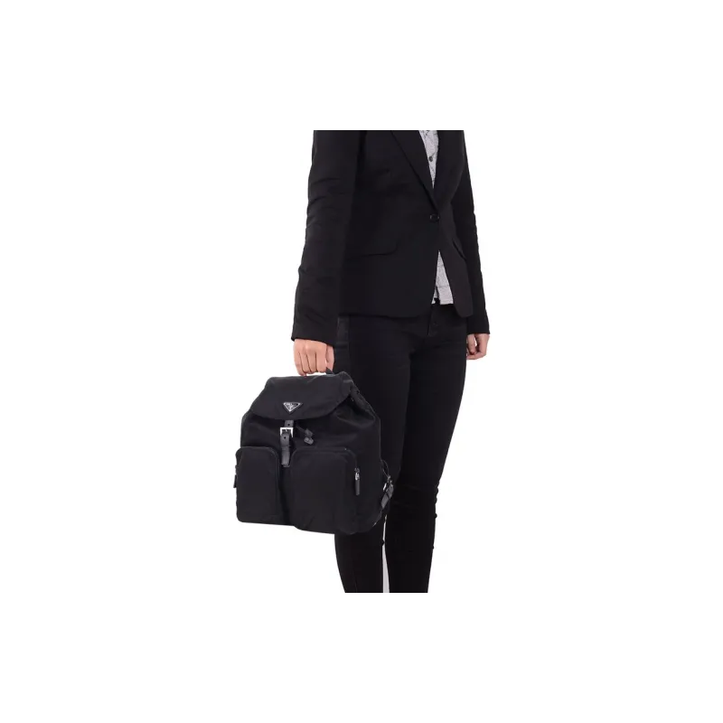 PRADA Nylon Backpack Unisex Black-3