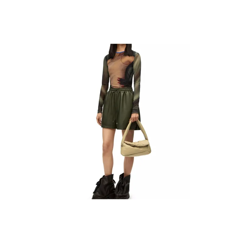 LOEWE Puffer Puzzle Hobo Bag Clay Green-7