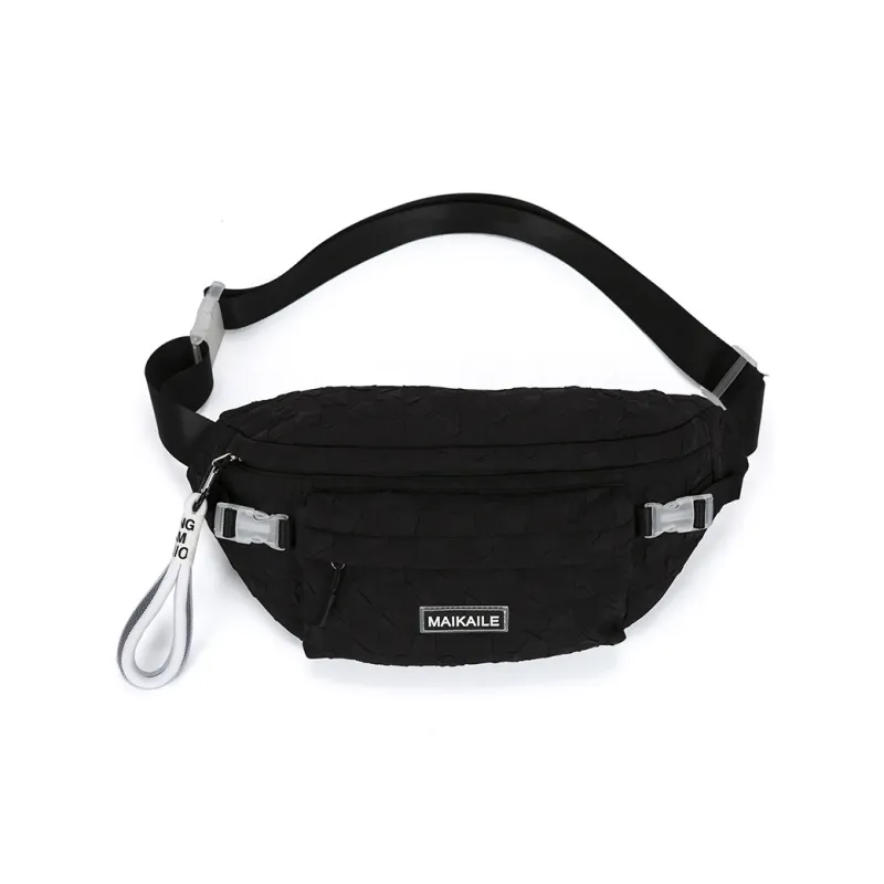 MOK Nylon Sling Bag Shoulder Bag Crossbody Bag Regular Unisex Light Gray/Black/Neon Green/Pink-3