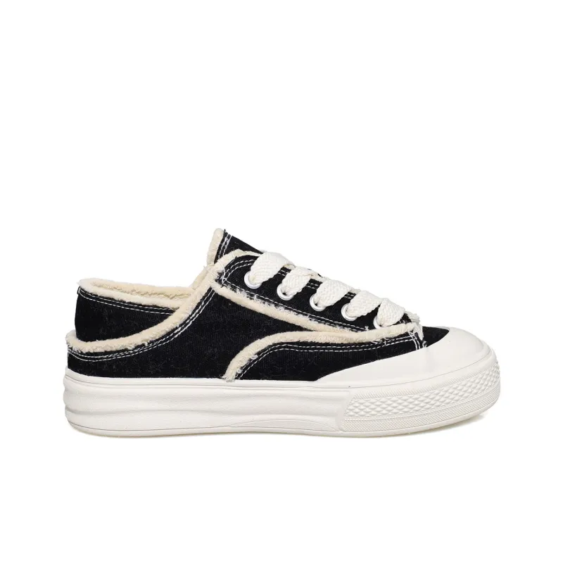 B10CROWN Slip Resistant Breathable Lightweight Low Top Canvas Shoes Women's Black-2