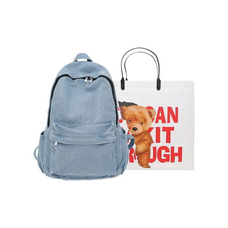 Worm's Home Denim Backpack Regular Unisex Multicolor-2