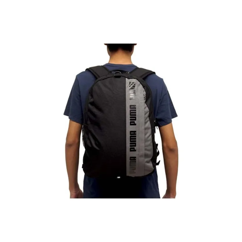 PUMA Polyester Backpack Regular Men's Black Gray-3