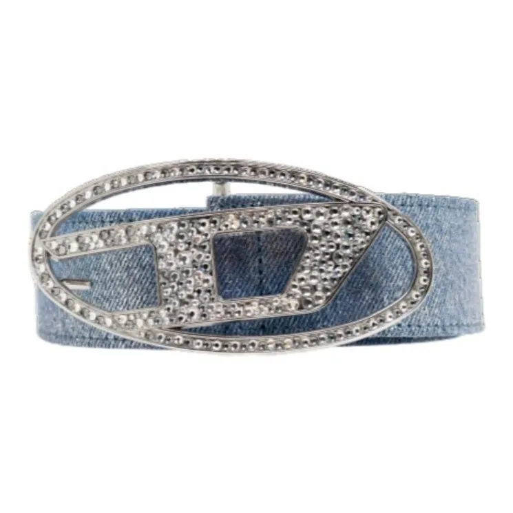 DIESEL B 1DR Embellished Denim Belt-0