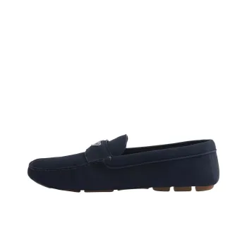 PRADA Triangle-logo Suede Loafers