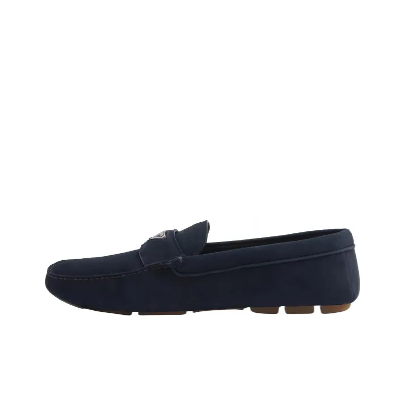 PRADA Triangle-logo Suede Loafers-0